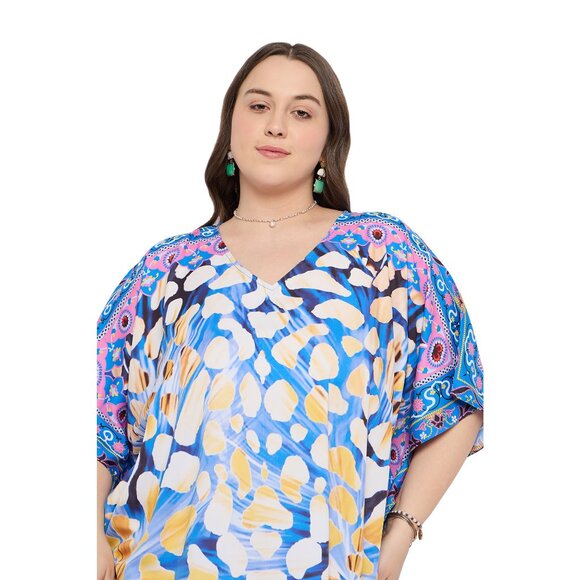 Gypsie Blu Leopard Printed Caftan Dress Stylish Maxi Dresses Christmas Gifts - Picture 6 of 8